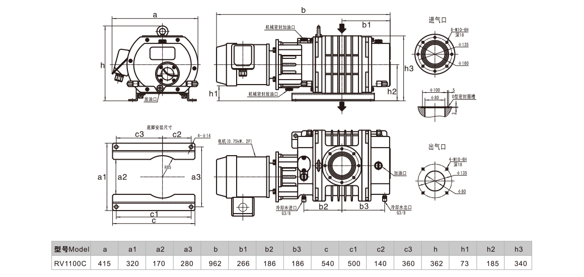 RV1100C罗茨真空泵